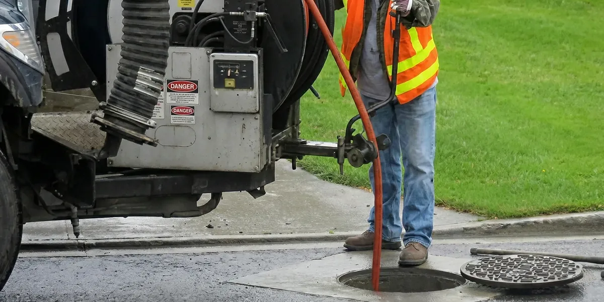 sewage clean up professionals using industrial equipment to remove contaminated wastewater in Erie, PA